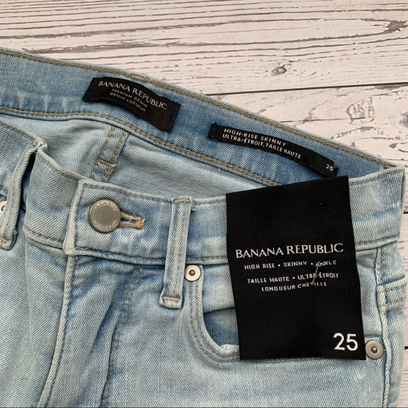 BANANA REPUBLIC high rise ankle length light wash denim skinny jean size… - Picture 4 of 12